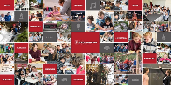 Plakat mit Schulfotos